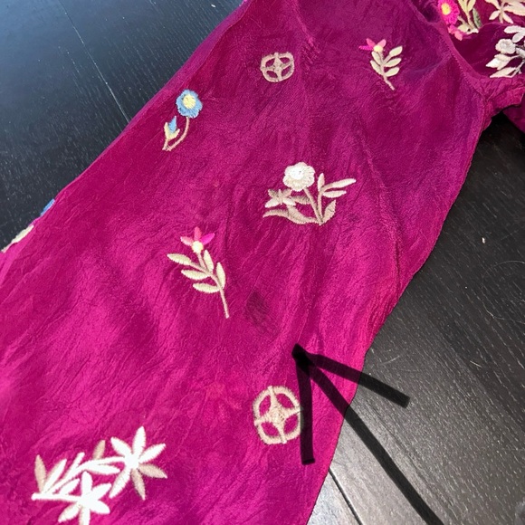 Johnny Was Bethan Embroidered Blouse in Red Wine - Picture 8 of 9